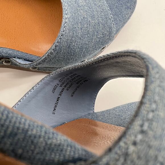 Arizona Jean Co Womens Heather Heeled Sandals Blue Denim Size 7.5M - Picture 12 of 16